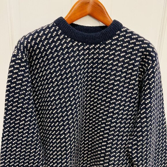 Vintage LL Bean 80's Birdseye Knit Wool Sweater Size Large - Picture 15 of 16